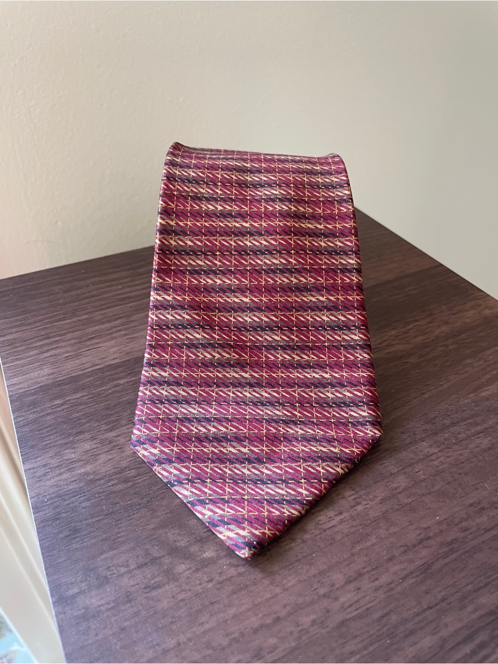 Jhane Barnes Silk Cotton Tie Geometric Pattern Mathematics Gift Teacher Math